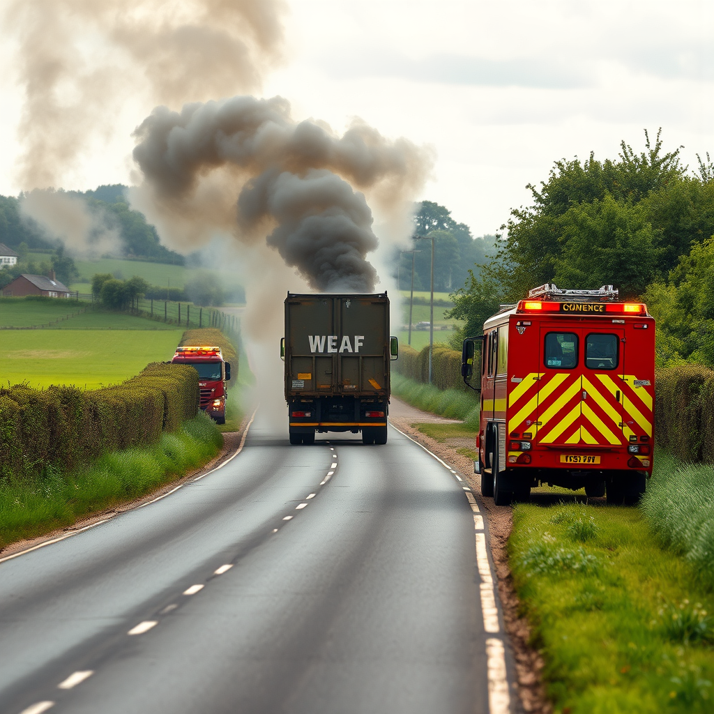 Firefighters respond to blazing waste truck near Oxfordshire village